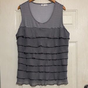 Cato Black and White Striped Tank Top
